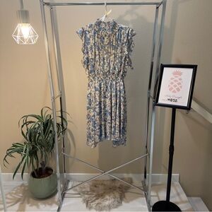 MELLODAY Blue and White Floral Mini Dress